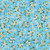 Quilting Treasures Fabrics Citrus Bliss Dan Morris Creative Blue Lemon Blooms, blue fabric with white lemon blossom flowers and green leaves pattern.