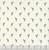 Marcus Fabrics Kindred Konversations Sheryl Johnson Feathers Cream, fabric with a pattern of small blue and gray feathers on a cream background.