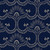 Marcus Fabrics Anna Bs Indigos Carrie Quinn Flower On Canvas Navy, fabric with intricate navy blue and beige floral and scrollwork pattern.