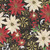 Benartex Fabrics Holiday Nouveau Black Jacobean Poinsettia, festive fabric with red and cream poinsettia flowers, green leaves, and gold accents on a black background.
