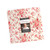 Moda Fabrics Petals and Polka Dots Bunny Hill Designs Layer Cake Ten Inch Squares, floral pattern with pink and red flowers on a white background.