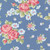Moda Fabrics A Cat Named Stitch Camille Roskelley Cabbage Rose Floral Blue Blue