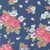 Moda Fabrics A Cat Named Stitch Camille Roskelley Cabbage Rose Floral Sea Blue