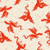 Moda Fabrics Fireglow Ruby Star Society Sarah Watts Etched Dragons Metallic Ruby Red, a fabric featuring red dragons with metallic accents, stars, and crescent moons in a seamless pattern.