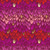 Moda Fabrics Fireglow Ruby Star Society Sarah Watts Smaug Dragon Scales Metallic Rose Burgundy fabric, detailed pattern of vibrant dragon scale design in shades of purple, pink, red, and metallic accents.