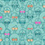 Moda Fabrics Poolside Too Ruby Star Society Shine Girl, Shine Lagoon Aqua, fabric pattern featuring cartoon women with glasses in pink, orange, and black, on a light aqua background.