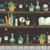 Blank Quilting Fabrics Witchy Wicked Rose Halsey Shelves of Potion Bottles and Crystal Balls Black