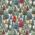 Henry Glass Fabrics Nordic Holiday Village MaryJane Carey Stacked Trees Ice Blue Multi