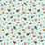 Henry Glass Fabrics Nordic Holiday Village MaryJane Carey Tossed Tress Ice Blue Multi
