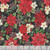 Henry Glass Fabrics Sweet Christmas Memories Color Principle Small Poinsettia and Mistletoe Black