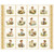 Quilting Treasures Fabrics Lil Farmers Dan Morris Children Farmers Cream Green Brown, vintage style patch panel featuring children with farm animals such as chickens, ducks, piglets, and lambs in a nostalgic farm scene.
