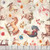 Quilting Treasures Fabrics Lil Farmers Dan Morris Cream Farm Animals and Babies, fabric with watercolor illustrations of farm animals like piglets, chickens, horses, roosters, lambs, ducklings, and rabbits, accented by colorful flowers on a cream background.