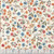 Quilting Treasures Fabrics Lil Farmers Dan Morris Cream Tossed Flowers, fabric featuring a cream background with colorful tossed floral pattern of pink, blue, orange, and white flowers with green leaves.