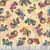 Quilting Treasures Fabrics Lil Farmers Dan Morris Yellow Tractors, fabric pattern featuring colorful vintage tractors on a beige background.
