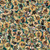 Quilting Treasures Fabrics Witchypoo Dan Morris Teal Blue Animal Witch Bubbles, colorful Halloween-themed fabric with cartoon cats and animals dressed as witches and pumpkins in circular frames.