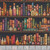 Quilting Treasures Fabrics Witchypoo Dan Morris Potion Bottles Bookshelf Stripe, fabric with colorful illustrated potion bottles and bookshelf patterns for quilting and crafting.