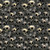 Quilting Treasures Fabrics Witchypoo Dan Morris Black Grey Skulls, fabric pattern featuring cartoon skulls with daisies and floral accents in black, grey, and beige colors.