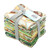 Quilting Treasures Fabrics Lil Farmers Dan Morris Layer Cake 10 Inch Squares, stacked bundle of colorful fabric squares with a gray ribbon and a product label.