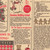 Moda Fabrics Holiday Cheer Stacy Iest Hsu North Pole News Text Mewsprint Natural Midnight, close-up of a vintage-style Christmas newspaper print featuring snowmen, gingerbread cookies, and holiday-themed text.