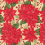 Moda Fabrics Holiday Cheer Stacy Iest Hsu Vintage Poinsettia Floral Natural, Christmas poinsettia flowers with green leaves and red berries pattern on beige background.