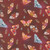 Moda Fabrics Northern Brights Amarilys Henderson Watercolor Moth Array Woodsy Brown