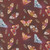 Moda Fabrics Northern Brights Amarilys Henderson Watercolor Moth Array Woodsy Brown