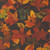 Moda Fabrics Northern Brights Amarilys Henderson Watercolor Fall Leaves Night Sky Black, vibrant autumn leaves watercolor print on dark background.
