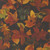 Moda Fabrics Northern Brights Amarilys Henderson Watercolor Fall Leaves Night Sky Black, fabric with vibrant watercolor fall leaves in shades of orange, red, yellow, and green on a black background.