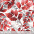 Henry Glass Fabrics Scarlet's Treasure Color Principle White Red Leaves, a fabric featuring red, gray, and white leaves pattern for quilting or home decor.