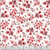 Henry Glass Fabrics Scarlet's Treasure Color Principle White Red Nosegays, floral fabric with red and dark red flowers and leaves on a white background.