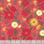 Riley Blake Fabrics Orchard House Heather Peterson Flowers Pink Coral, floral fabric with pink background featuring yellow, red, and white flowers with green leaves.