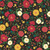 Riley Blake Fabrics Orchard House Heather Peterson Flowers Black
