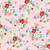 Riley Blake Fabrics Cath Kidston Signature Collection Clifton Rose Pink, floral fabric pattern with colorful roses on a pink background.
