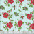 Riley Blake Fabrics Claus and Co Melissa Mortenson Main Blue, Christmas poinsettia floral pattern with holly, berries, and ribbons on blue background.