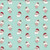 Riley Blake Fabrics Claus and Co Melissa Mortenson Santa Heads Blue, Christmas-themed fabric pattern with smiling Santa heads and Mrs. Claus faces on a light blue background.