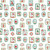 Riley Blake Fabrics Claus and Co Melissa Mortenson Wallpaper White, Christmas themed fabric pattern featuring festive characters like Santa Claus, reindeer, elves, and holiday decorations in colorful frames.
