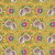 Riley Blake Fabrics Kipling Gardens Lily Ashbury Pemberly Mustard Yellow, floral fabric with pink, white, teal, and green flowers and leaves on a mustard yellow background.