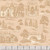 Riley Blake Fabrics Northanger Abbey Jane Austen Abbey Vanilla Cream, scenic fabric pattern featuring historic buildings, trees, and a woman reading, in soft beige and cream tones.