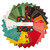 Riley Blake Fabrics Orchard House Heather Peterson 5 Inch Stacker, 42 Pcs, colorful fabric squares with floral, leaf, and decorative patterns for quilting and crafting.