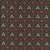 Riley Blake Fabrics Orchard House Heather Peterson Medallions Black, fabric with a floral pattern featuring pink roses in medallion shapes outlined in yellow on a black background.
