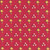 Riley Blake Fabrics Orchard House Heather Peterson Medallions Red, fabric with a vibrant red background featuring a floral pattern of yellow roses and small white blossoms with green leaves.
