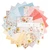 Riley Blake Fabrics Sketchbook Lisa Audit 10 Inch Stacker, 42 Pcs with floral and polka dot fabric patterns in pastel colors.