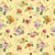Riley Blake Fabrics Sketchbook Lisa Audit Stems Sunny, floral fabric pattern with pink, yellow, orange, and green watercolor-style flowers on a light yellow background.