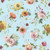 Riley Blake Fabrics Sketchbook Lisa Audit Stems Blue, floral pattern fabric with pink, yellow, and red flowers on a light blue background.