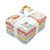 Riley Blake Fabrics Sketchbook Lisa Audit Fat Quarter Bundle, 20 Pcs, neatly stacked with floral and pastel patterned fabrics, tied with a white ribbon.