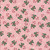 Riley Blake Fabrics The North Pole Flannel My Minds Eye Candy Cane Blush Pink, Christmas themed fabric with candy canes and holly leaves pattern.