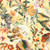 Robert Kaufman Fabrics Cider Blossom Peach Pink Meadow Flowers, detailed view of peach and pink floral patterned fabric with various flowers, leaves, and butterflies on a soft yellow background.