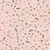 Robert Kaufman Fabrics Twilight Terrace Primrose Pink Tossed Mini Flowers, pink floral print fabric with small scattered pink, white, blue, and green flowers and leaves.