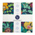 Windham Fabrics Sunshine Sally Kelly Layer Cake 42 Ten Inch Squares, colorful floral and botanical print fabric bundle with navy background.