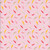 Henry Glass Fabrics Bloomscape Jane Shasky Pink Multi Tossed Petals, pink fabric with a pattern of tossed petals in yellow, red, green, and pink on a light pink background.